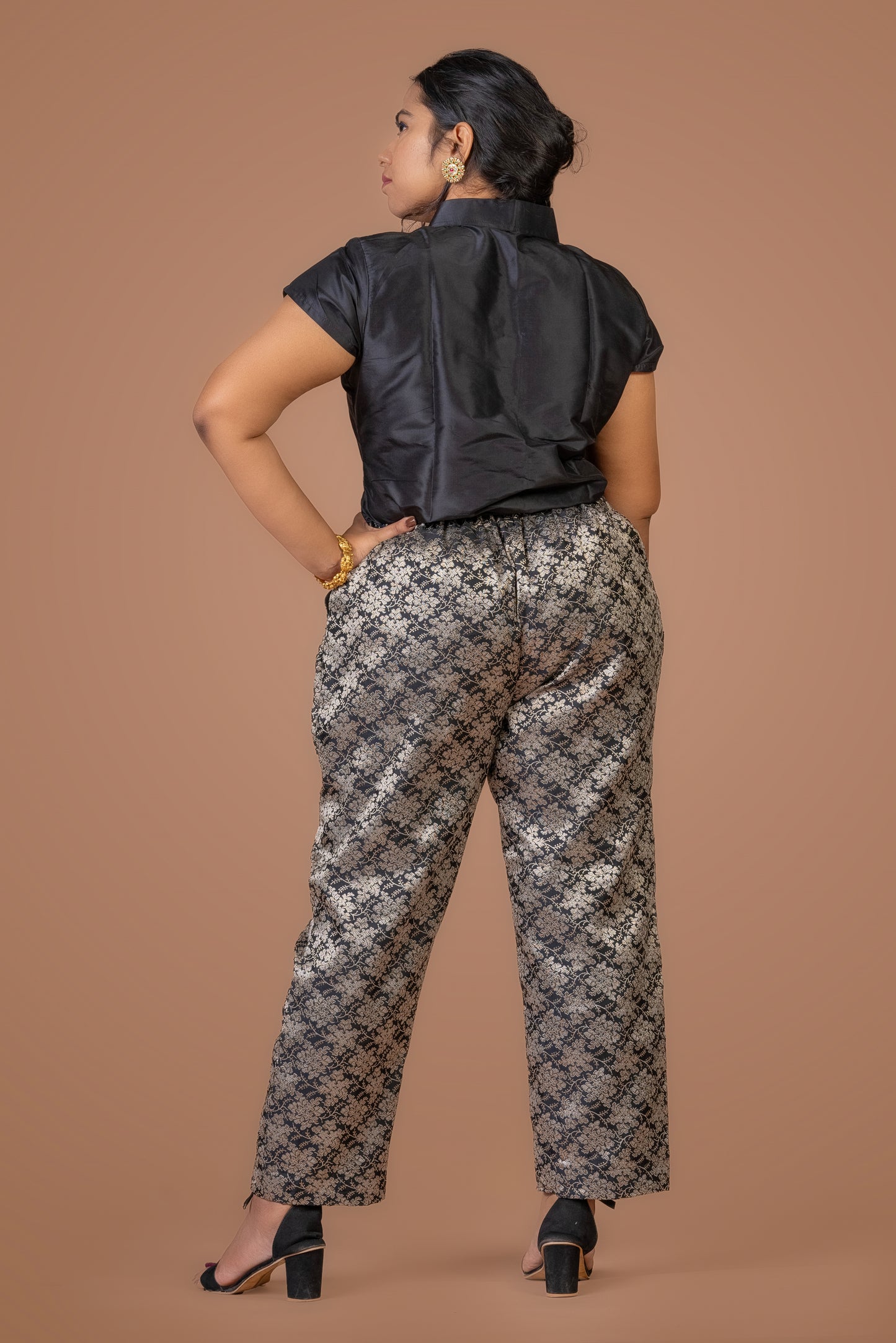 Black Brocade Pant