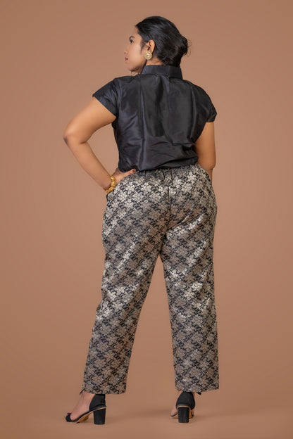 Black Brocade Pant