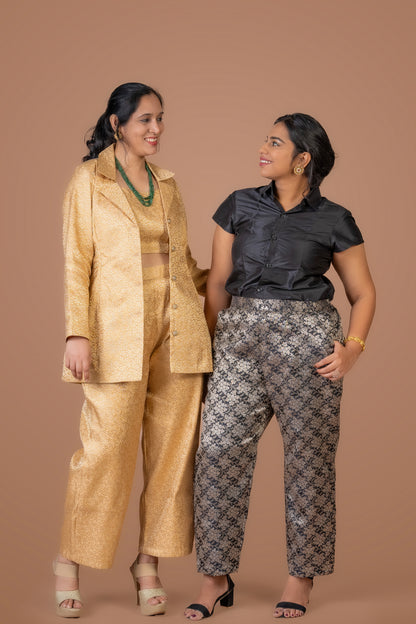 Black Brocade Pant